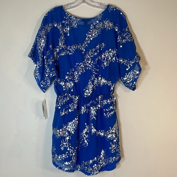 NWT. AQUA Medium Glitter Sequined Kimono Chiffon Dress from Bloomingdale’s! - Picture 9 of 13